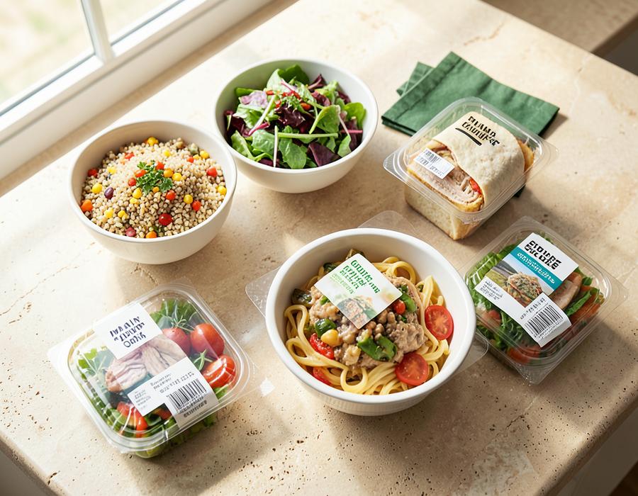 Fresh packaged salads, grain bowls, wraps and grab-and-go meals